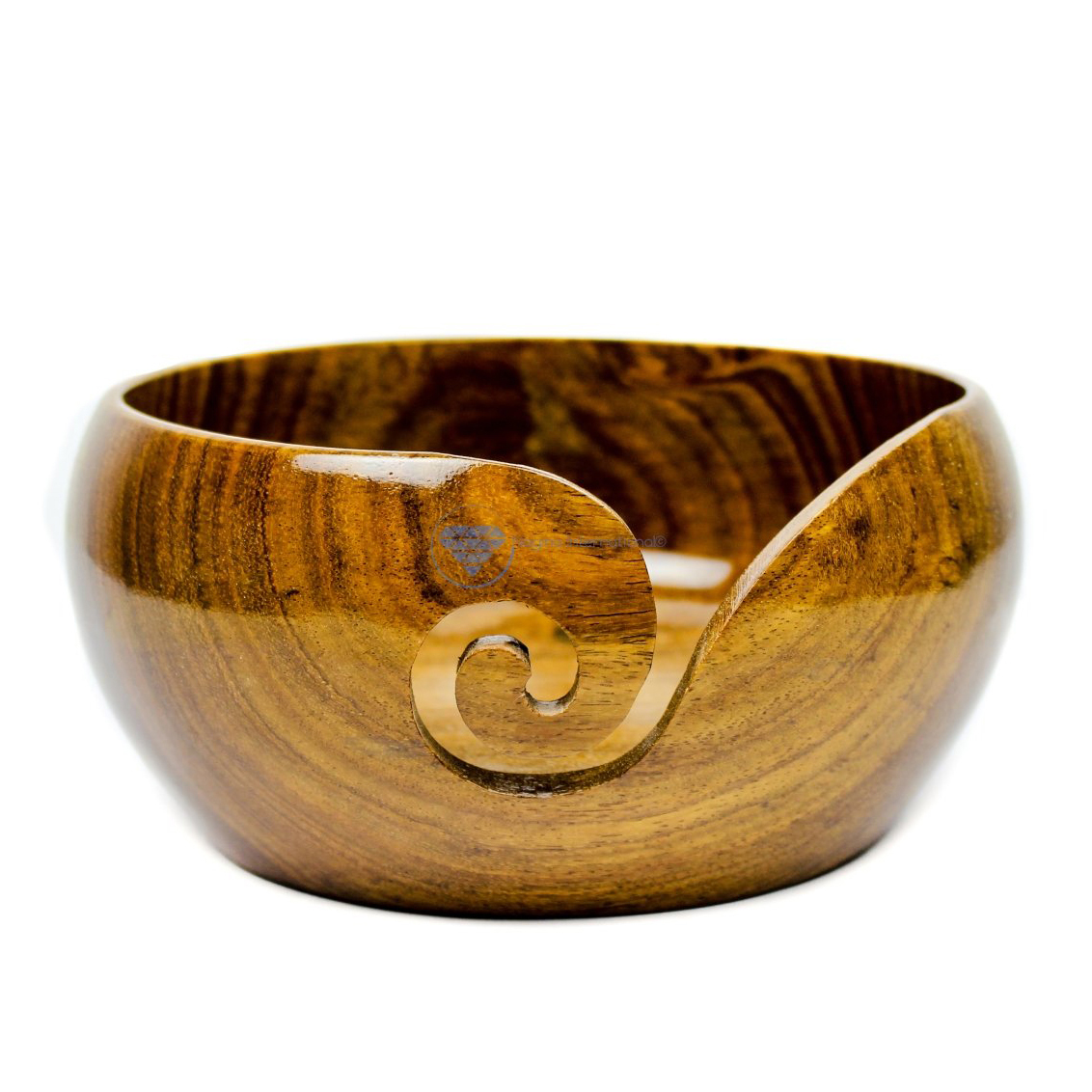 Premium Rosewood Crafted Wooden Portable Yarn Bowl | Knitting Bowls | Crochet Holder | Nagina International