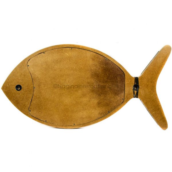 Nagina International Large Steamed Beech Wood Nautical Fish Mirror | Ocean Home Decor Wall Hanging