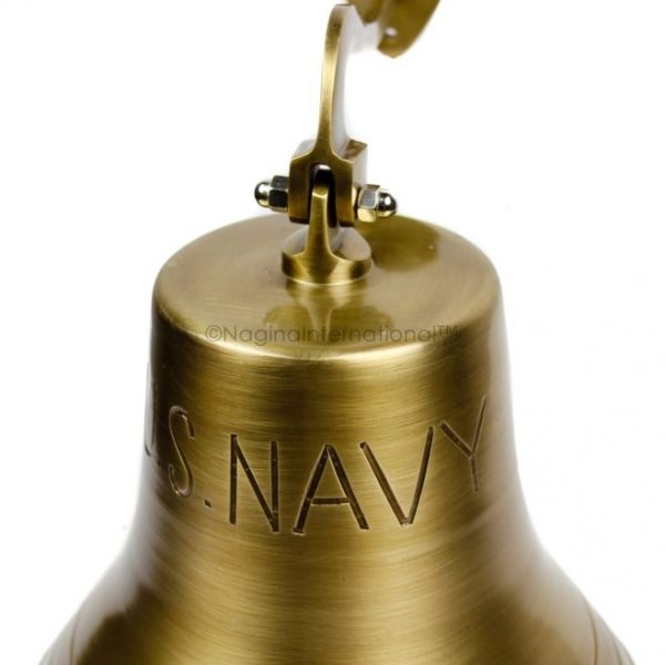 Solid Antique Brass Brushed Finished Polished Premium Nautical Boat's Bell | Maritime Navy Ship's Decor & Gifts | Nagina International (Antique Brushed Brass)