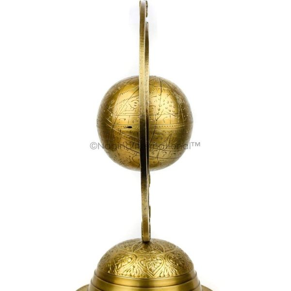 Nagina International Decorative Hanging & Standing Solid Antique Brushed Brass Armillary Sphere | Nautical Antique Globes | Vintage Decor Ornaments (Standing Multi Armillary)