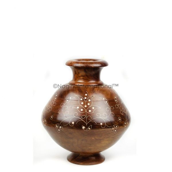 Nagina International Fine Crafted Exquisite Premium Rosewood Polished Authentic Flower Vase with Appealing Designs | Wood Crafts & Decor