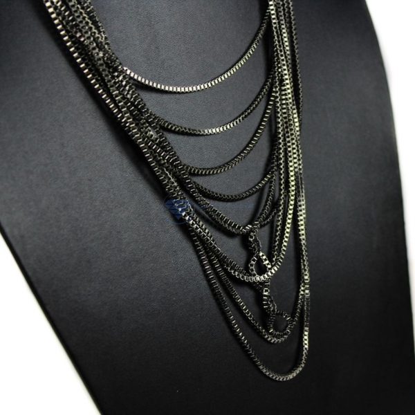 Blacked Chained Strand Necklace