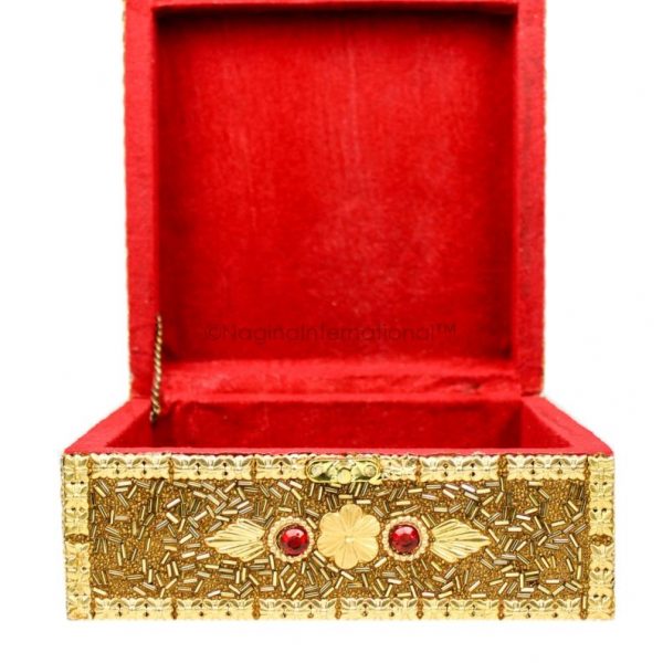 Square Golden Jewelry Box