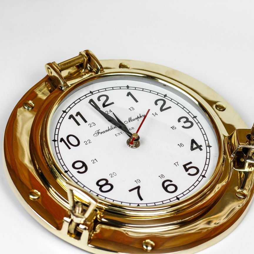 9″ Brass Porthole Clock (Franklin Murphy) Nagina International
