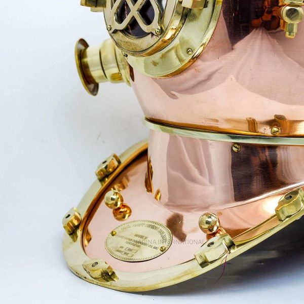 Scuba Diving Nautical Helmet | Maritime Ship's Decorative Helmet | Nagina International (Polished Copper)