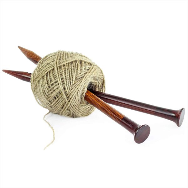 Nagina International 14" Maple Crafted Premium Yarn Knitting Needles | Stitching Accessories & Supplies (Full Rosewood)