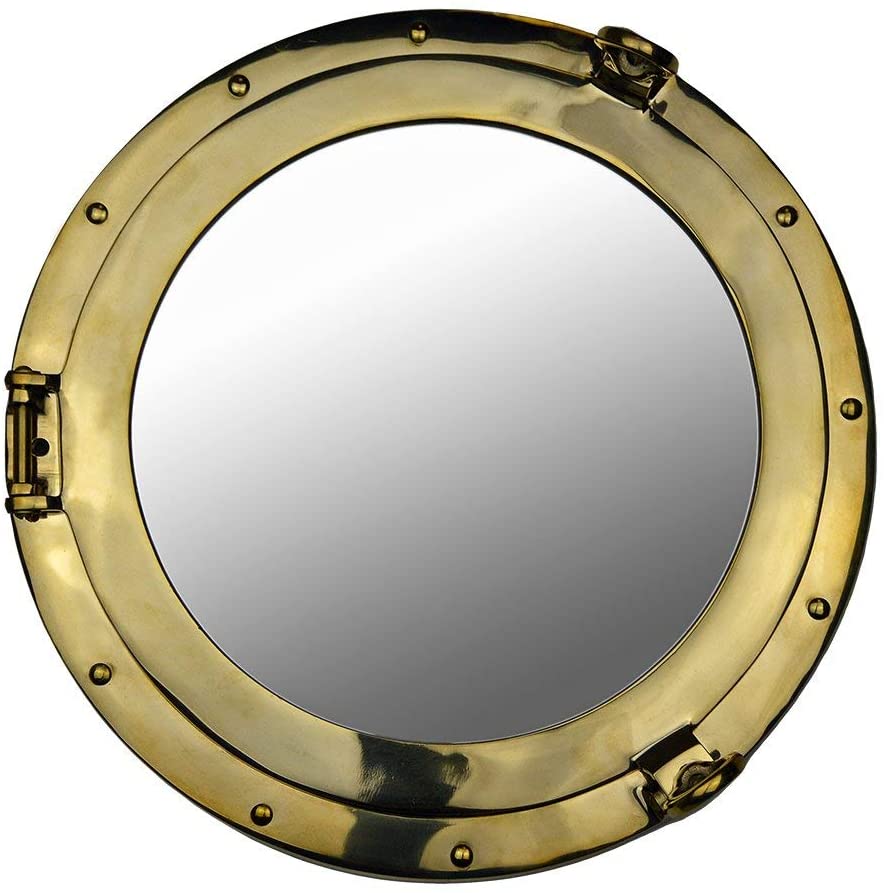 20"Dia Solid Brass Wall Mount Porthole Mirror
